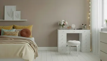 Glow Stort sminkebord med glassplate Oppbevaring med skuffer og rom 120 cm - Hvit - Møbler - Bord - Sminkebord & toalettbord