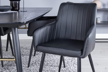 Gold spisebord 180 cm uttrekkbart med 4 Comfort stoler med armlener - Møbler - Bord - Spisegruppe