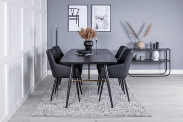 Gold spisebord 180 cm uttrekkbart med 4 Comfort stoler med armlener - Møbler - Bord - Spisegruppe