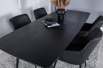 Gold spisebord 180 cm uttrekkbart med 4 Comfort stoler med armlener - Møbler - Bord - Spisegruppe