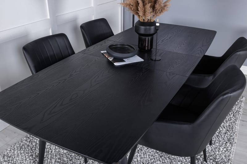 Gold spisebord 180 cm uttrekkbart med 4 Comfort stoler med armlener - Møbler - Bord - Spisegruppe