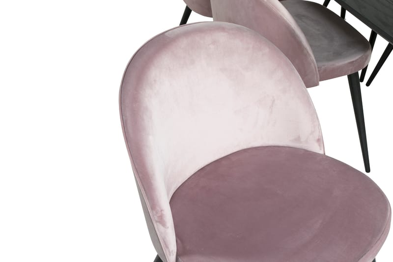 Gold Spisegruppe Forlengningsbar 180-220 cm Rektangulær med 6 Velvet Stoler - Sort - Møbler - Bord - Spisegruppe