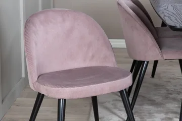 Gold Spisegruppe Forlengningsbar 180-220 cm Rektangulær med 6 Velvet Stoler - Sort - Møbler - Bord - Spisegruppe