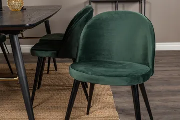 Gold Spisegruppe Uttrekkbar 180-220 cm Rektangulær med 6 Velvet stoler - Møbler - Bord - Spisegruppe