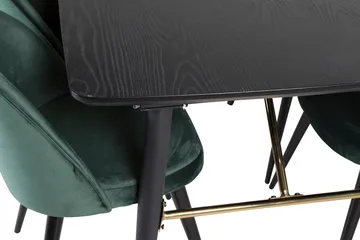 Gold Spisegruppe Uttrekkbar 180-220 cm Rektangulær med 6 Velvet stoler - Møbler - Bord - Spisegruppe