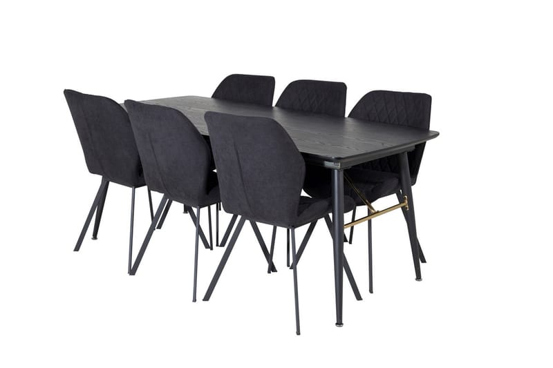 Gold uttrekkbart spisebord 180 cm med 6 Gemma spisestoler - Møbler - Bord - Spisegruppe