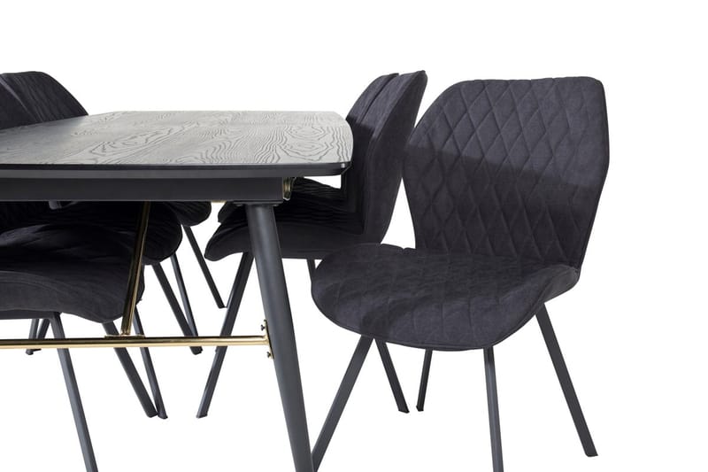 Gold uttrekkbart spisebord 180 cm med 6 Gemma spisestoler - Møbler - Bord - Spisegruppe