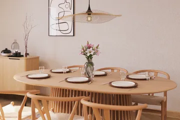 Gontas Matgruppe 200 cm Ovalt Eik med 6 Dastoori Spisestol - Natur - Møbler - Bord - Spisegruppe