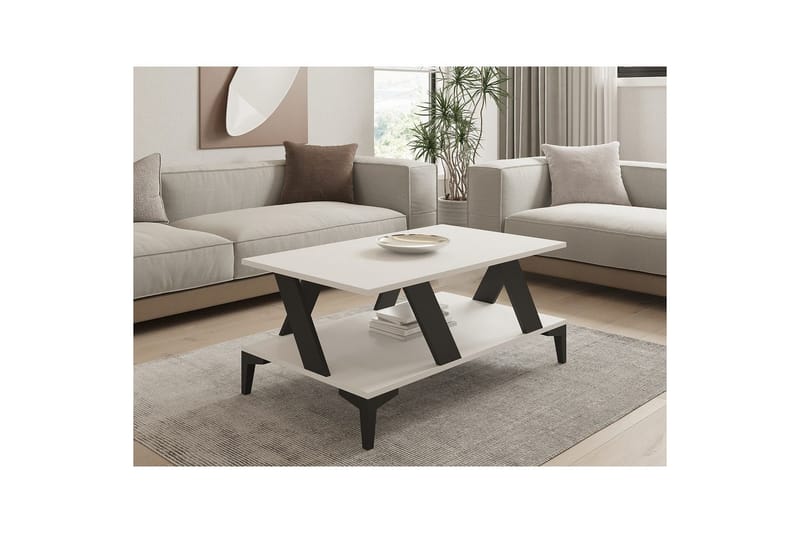 Gralen Stuebord 100 cm - Antrasitt/Hvit - Møbler - Bord - Sofabord & salongbord