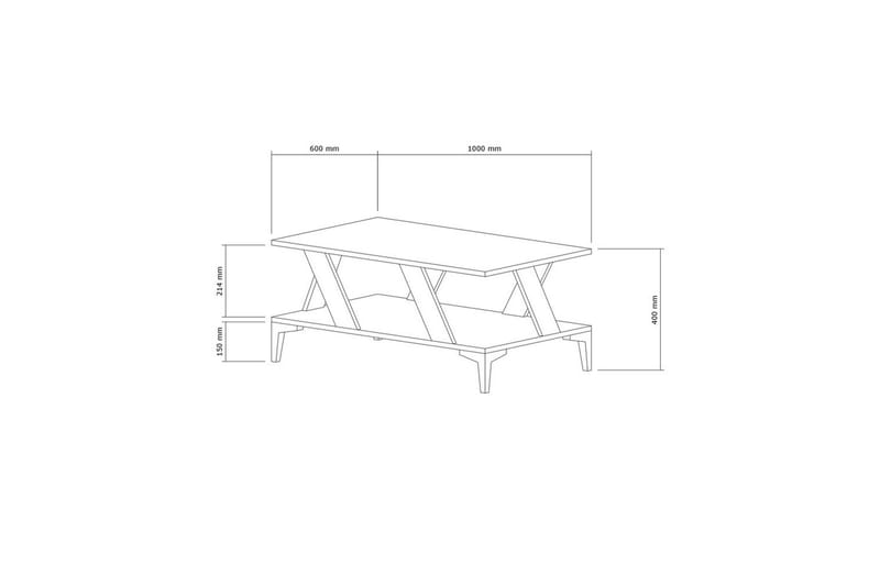 Gralen Stuebord 100 cm - Antrasitt/Hvit - Møbler - Bord - Sofabord & salongbord