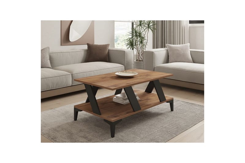 Gralen Stuebord 100 cm - Antrasitt/Natur - Møbler - Bord - Sofabord & salongbord