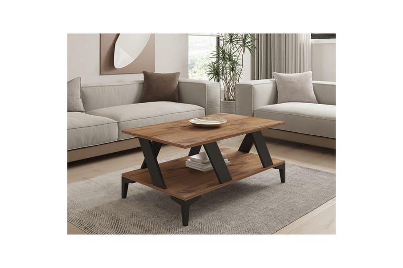 Gralen Stuebord 100 cm - Antrasitt/Natur - Møbler - Bord - Sofabord & salongbord