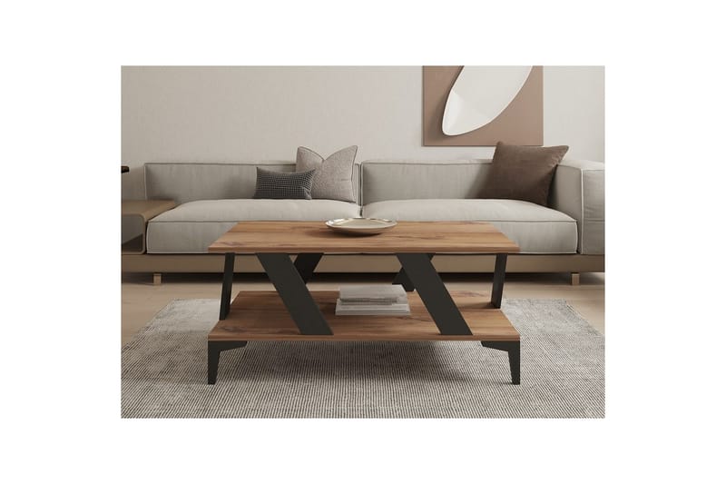 Gralen Stuebord 100 cm - Antrasitt/Natur - Møbler - Bord - Sofabord & salongbord