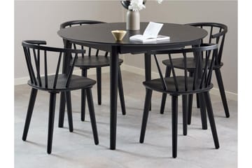 Grasonville Uttrekkbar Spisegruppe 115-154 Cm + 4 Spisestuestoler - Svart - Møbler - Bord - Spisegruppe