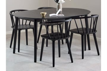 Grasonville Uttrekkbar Spisegruppe 115-154 Cm + 4 Spisestuestoler - Svart - Møbler - Bord - Spisegruppe