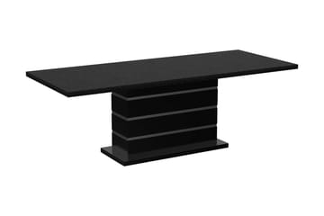 Griffith Uttrekkbart Spisebord 180/220 cm Svart + 6 stk Naira stol brun med svarte ben - Svart/Brun - Møbler - Bord - Spisegruppe