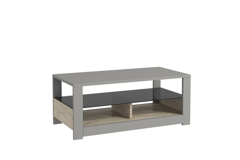Griselda Sofabord 90 cm, Grå/Travertin