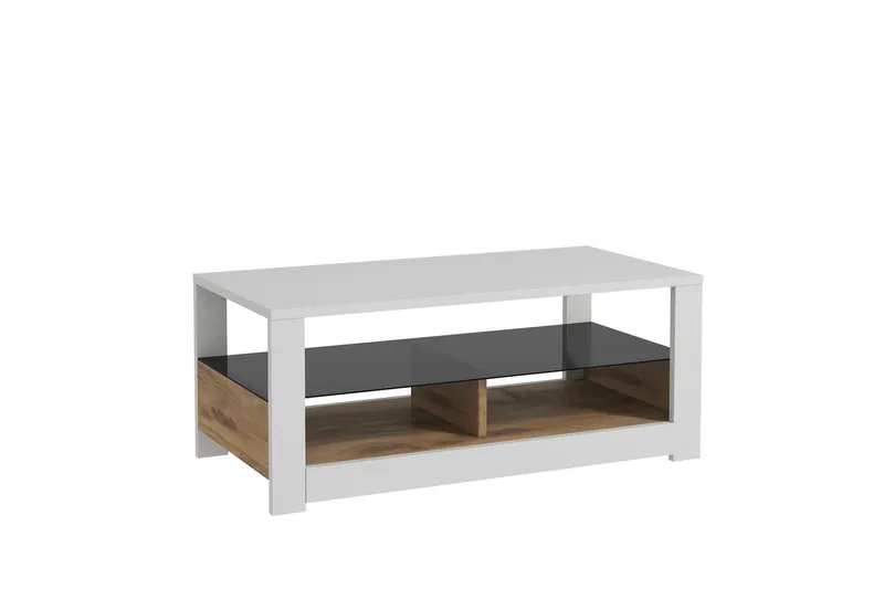 Griselda Sofabord 90 cm, Hvit/Eik