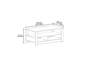 Griselda Sofabord 90 cm - Hvit/Eik - Møbler - Bord - Sofabord & salongbord