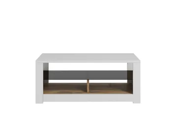 Griselda Sofabord 90 cm - Hvit/Eik - Møbler - Bord - Sofabord & salongbord