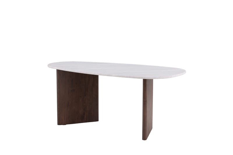 Grönvik Asymmetrisk Spisebord 180 cm med Valnøtt- og Betonglook - Beige - Møbler - Bord - Spisebord & kjøkkenbord