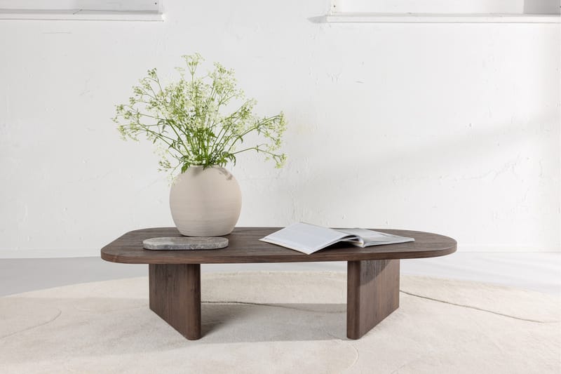 Grönvik ovalt sofabord 130 × 65 cm - Mørkebrun/valnøtt/tre - Møbler - Bord - Sofabord & salongbord