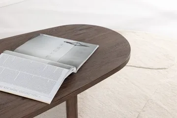 Grönvik Ovalt Sofabord 130x65 cm med Tre- og Valnøttutseende - Brun - Møbler - Bord - Sofabord & salongbord