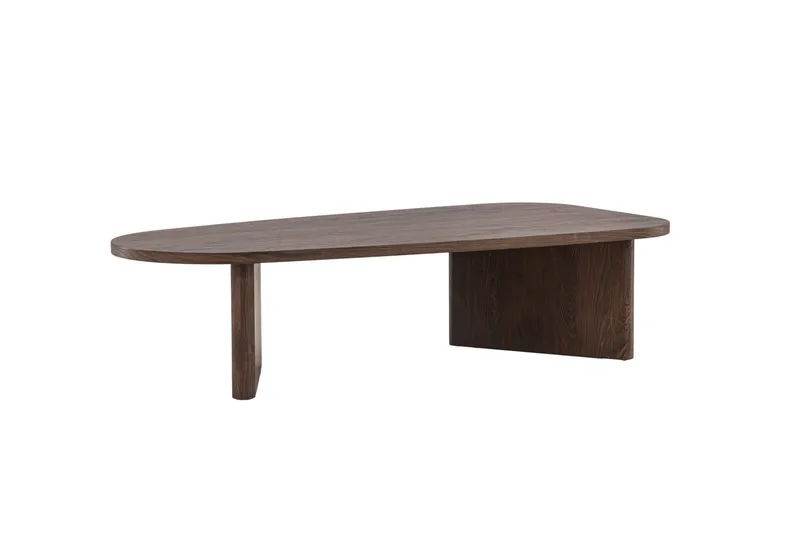 Grönvik Ovalt Sofabord 130x65 cm med Tre- og Valnøttutseende - Brun - Møbler - Bord - Sofabord & salongbord