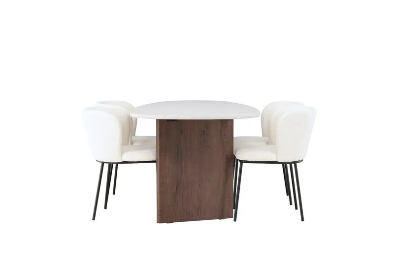 Grönvik Spisebord 90 cm med 4 Edina Spisestoler - Møbler - Bord - Spisegruppe
