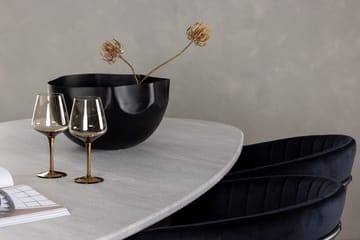 Grönvik spisebord 90 cm med 4 Selma spisestoler - Svart og lysegrå med mørkebrun ramme - Møbler - Bord - Spisegruppe