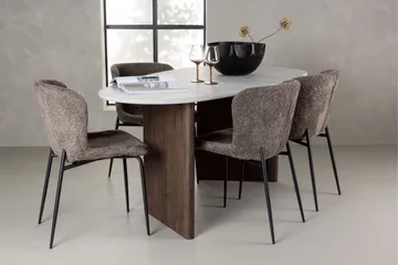 Grönvik Spisegruppe 180 cm Oval med 4 Modesto Stoler - Mocca - Møbler - Bord - Spisegruppe