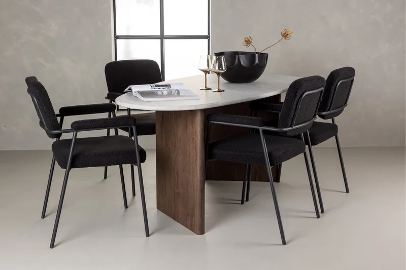 Grönvik Spisegruppe 180 cm Oval med 4 Yesterday Stoler - Mocca - Møbler - Bord - Spisegruppe