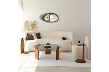 Guinn 90 cm Rundt Sofabord i Glass - Røykgrå - Møbler - Bord - Sofabord & salongbord