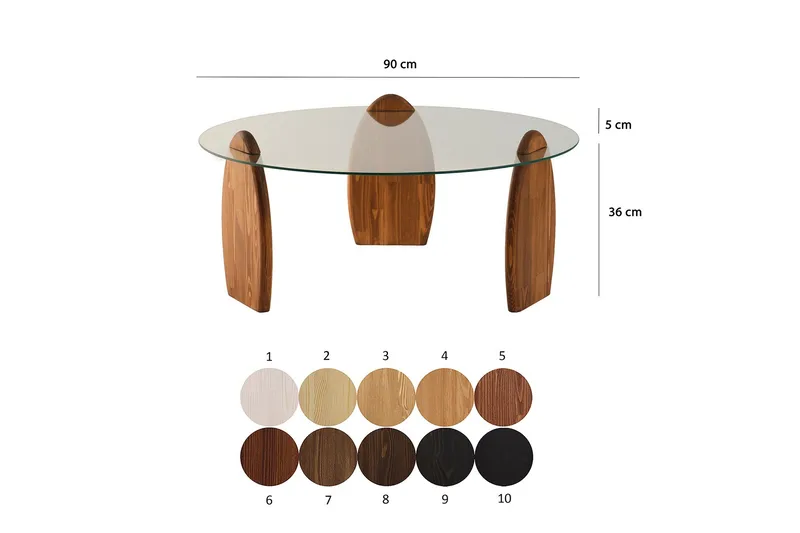 Guinn Sofabord 90 cm - Brun/Transparent - Møbler - Bord - Sofabord & salongbord