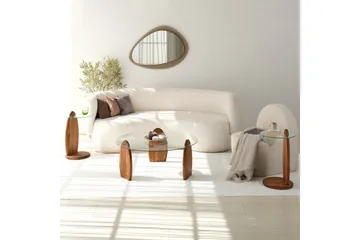 Guinn Sofabord 90 cm - Brun/Transparent - Møbler - Bord - Sofabord & salongbord