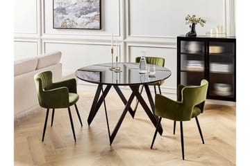 Gunden Rundt Spisebord 120 cm med Metallutseende - Svart - Møbler - Bord - Spisebord & kjøkkenbord