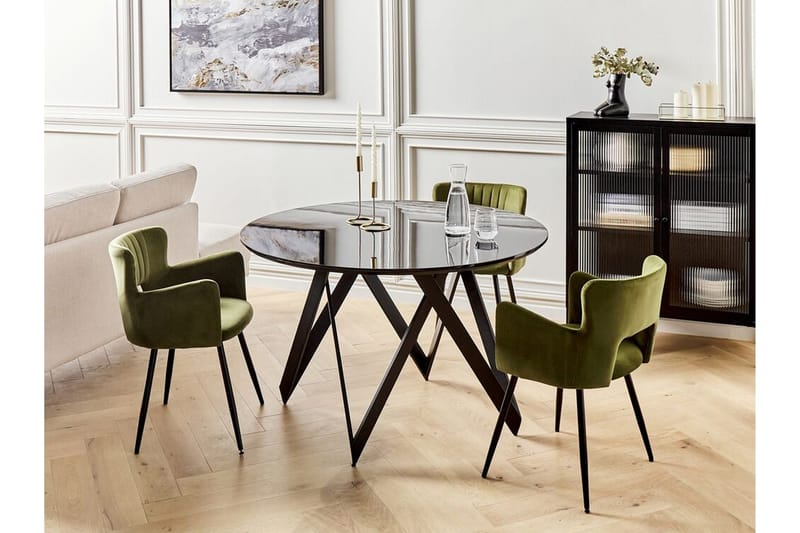 Gunden Rundt Spisebord 120 cm med Metallutseende - Svart - Møbler - Bord - Spisebord & kjøkkenbord