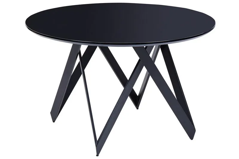 Gunden Rundt Spisebord 120 cm med Metallutseende, Svart
