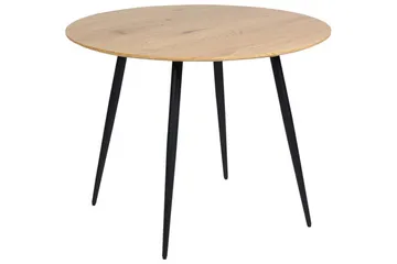 Habbe Spisebord 100 cm Rund - Lys Brun/Sort - Møbler - Bord - Spisebord & kjøkkenbord