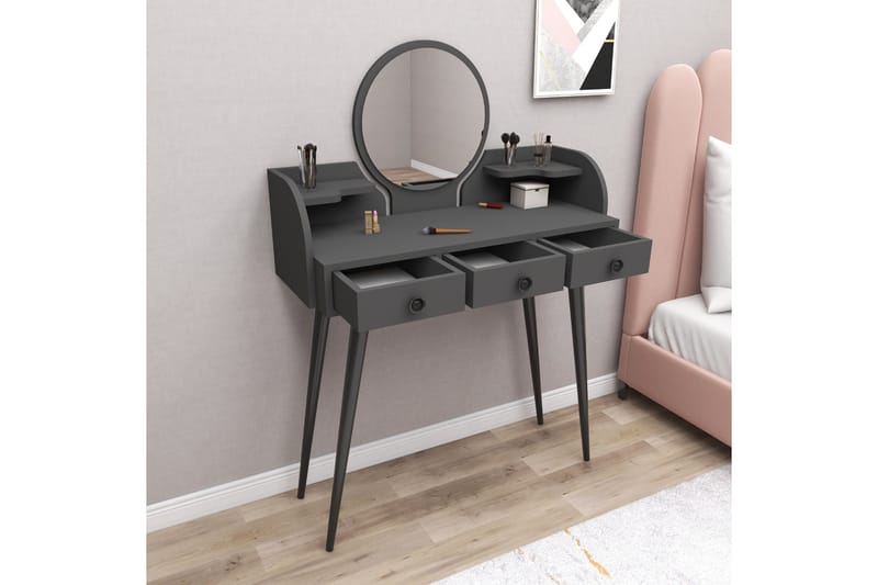 Habiba Sminkebord 93,6 cm - Antrasitt - Møbler - Bord - Sminkebord & toalettbord