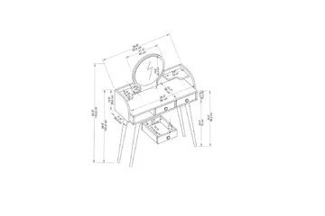 Habiba Sminkebord 93,6 cm - Antrasitt - Møbler - Bord - Sminkebord & toalettbord