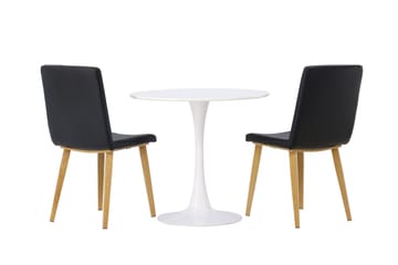Hamden Spisegruppe 80 cm Rund med 2 Today Stoler - Svart - Møbler - Bord - Spisegruppe
