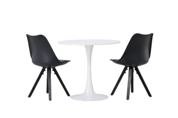 Hamden Spisegruppe 80 cm Rund med 2 Zeno Stoler - Svart - Møbler - Bord - Spisegruppe