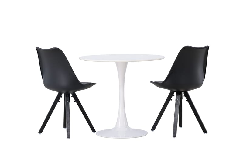 Hamden Spisegruppe 80 cm Rund med 2 Zeno Stoler - Svart - Møbler - Bord - Spisegruppe