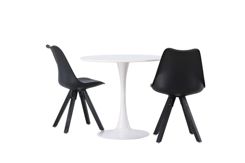 Hamden Spisegruppe 80 cm Rund med 2 Zeno Stoler - Svart - Møbler - Bord - Spisegruppe