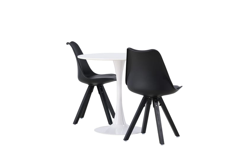 Hamden Spisegruppe 80 cm Rund med 2 Zeno Stoler - Svart - Møbler - Bord - Spisegruppe