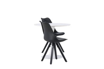 Hamden Spisegruppe 80 cm Rund med 2 Zeno Stoler - Svart - Møbler - Bord - Spisegruppe