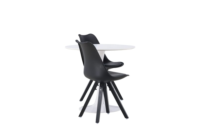 Hamden Spisegruppe 80 cm Rund med 2 Zeno Stoler - Svart - Møbler - Bord - Spisegruppe