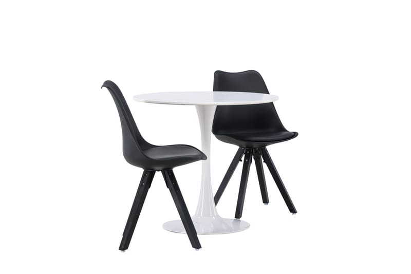 Hamden Spisegruppe 80 cm Rund med 2 Zeno Stoler - Svart - Møbler - Bord - Spisegruppe