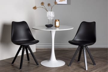 Hamden Spisegruppe 80 cm Rund med 2 Zeno Stoler - Svart - Møbler - Bord - Spisegruppe